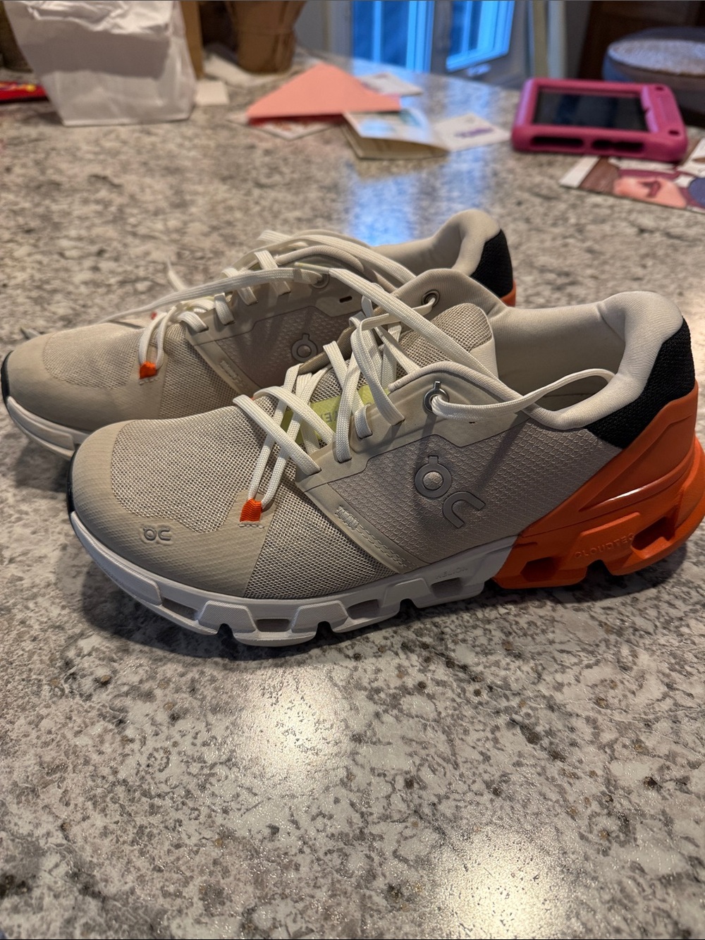 On Cloud Women’s Cloudswift Running Shoes - White with Orange Accents